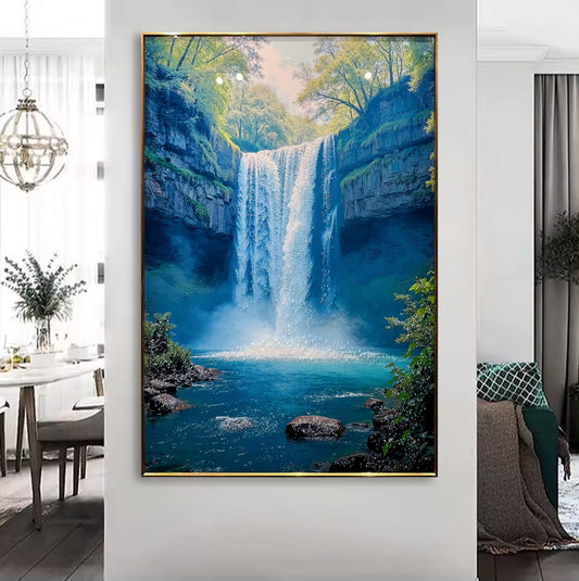 YF Nature’s Symphony Waterfall Crystal Glass Painting