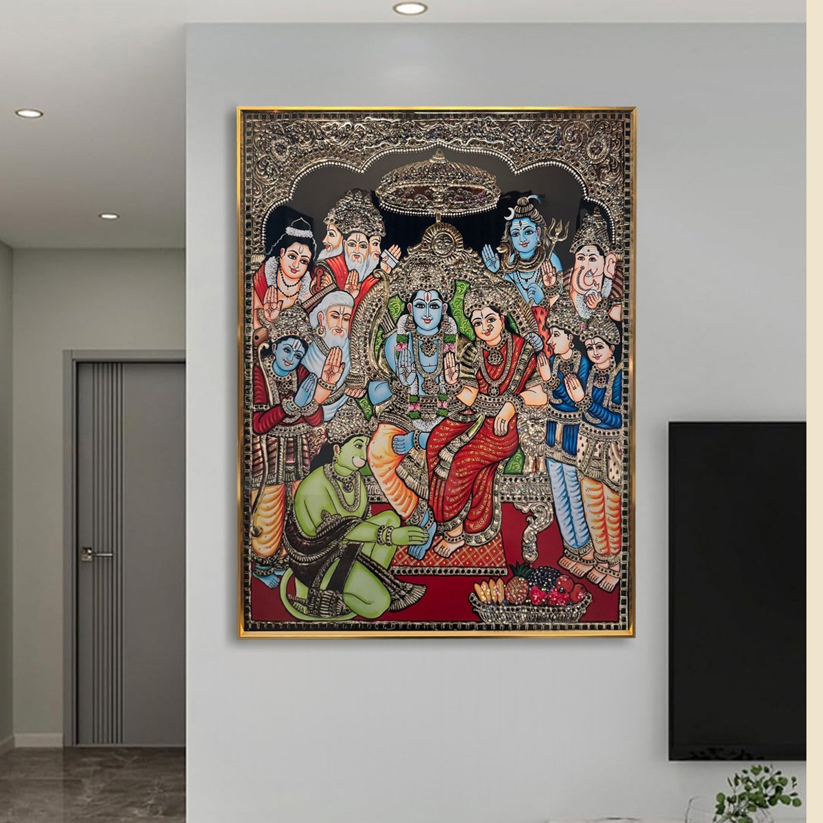 YF Ram Darbar Glory Crystal Glass Painting