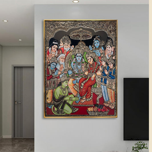 YF Ram Darbar Glory Crystal Glass Painting
