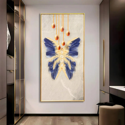 YF Fluttering Elegant Butterfly Crystal Glass Painting