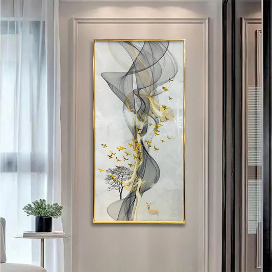 YF Legato Birds Flow Crystal Glass Painting