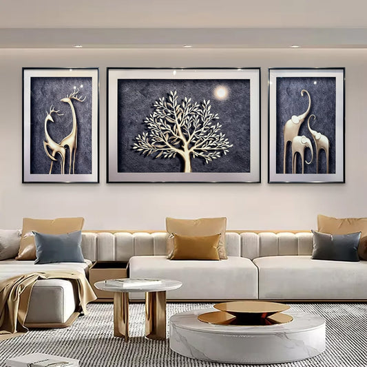 YF Modern Natural Serenity Glass Painting – Set of 3