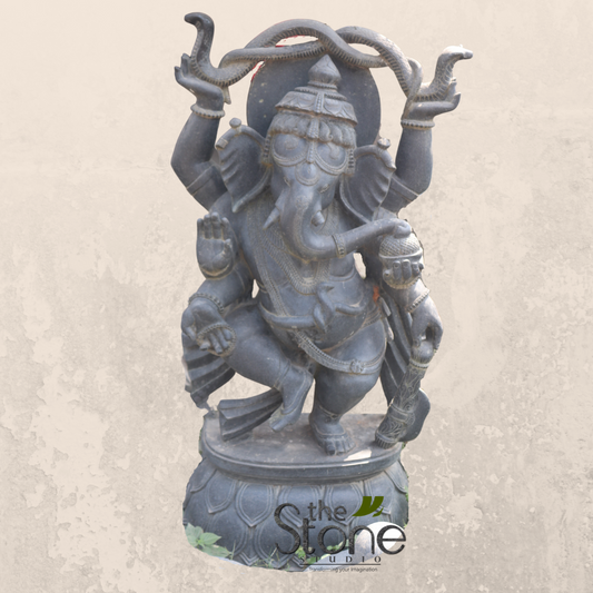 Dancing Ganapati Murti With Snakes 4′