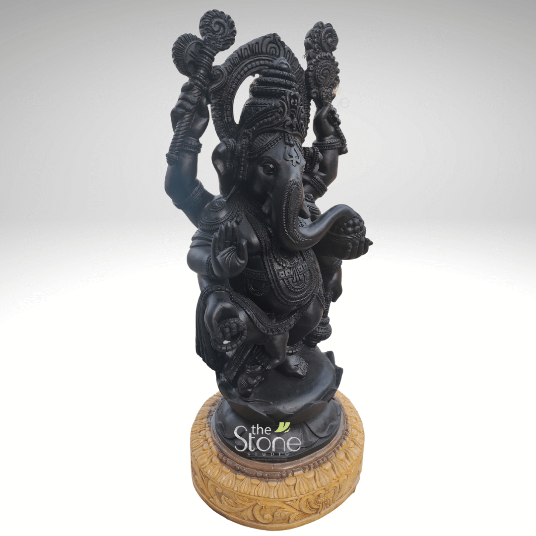 Dancing Ganesha Stone Statue 5ft