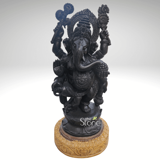 Dancing Ganesha Stone Statue 5ft