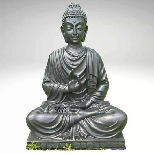 Fibre Black Buddha Statue 5ft
