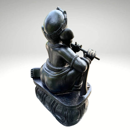 Flute Ganesha Stone Statue 5ft
