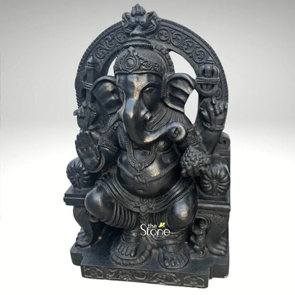 Lord Ganesha Black Stone Statue 2ft