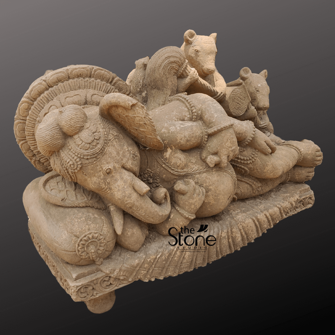 Sleeping Ganesha Statue 15″