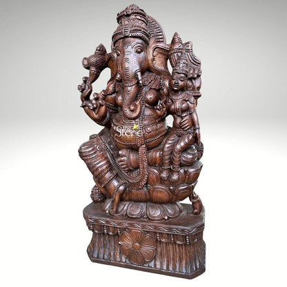 Lord Ganesha With Consort Statue 3ft