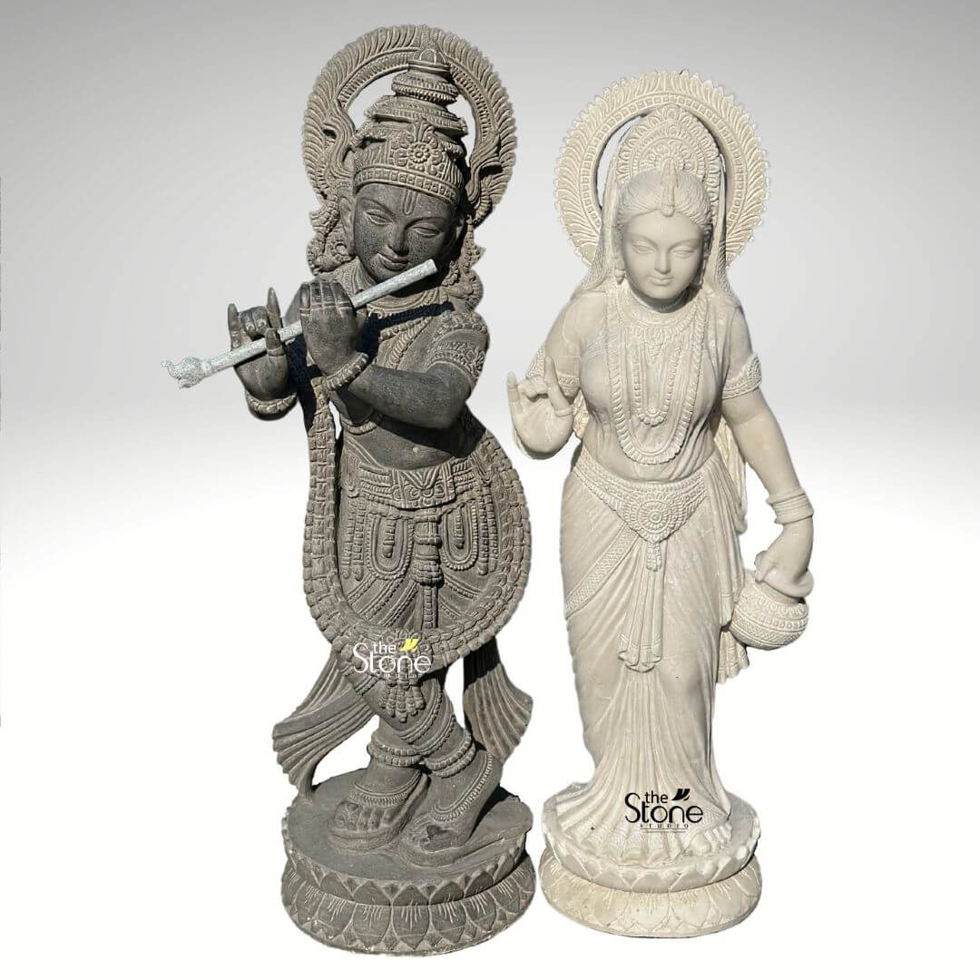 Radha Krishna Stone Statue 3.5ft