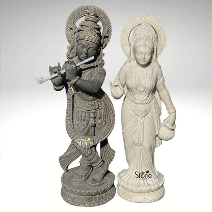 Radha Krishna Stone Statue 3.5ft