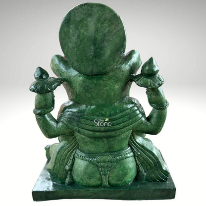 Green Ganesha Idol 15″