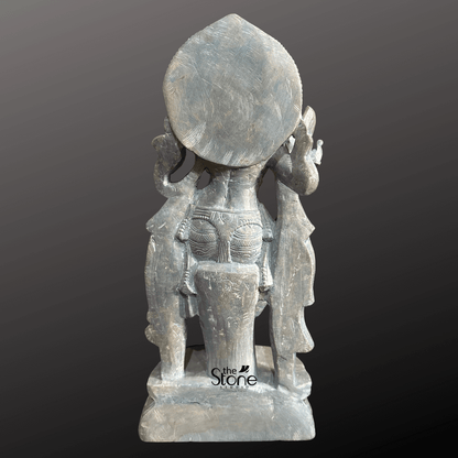 Krishna Moorti with Flute in Soap Stone 15″