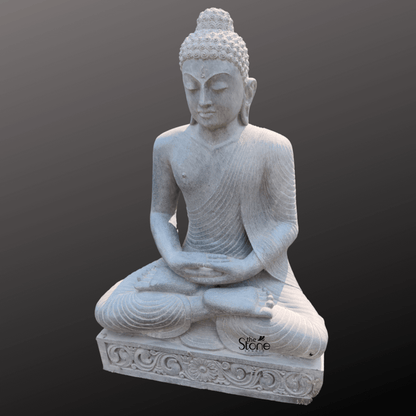 Black Stone Buddha Statue in Sitting Position 3ft