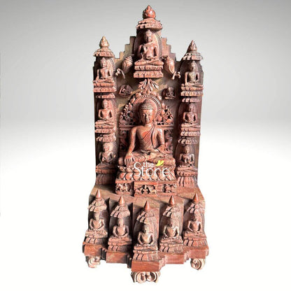 Buddha Pink Stone Gift Statue 1ft