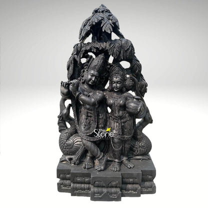 Black Stone Radha Krishna Idol 46″