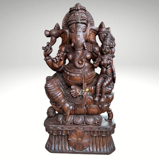 Lord Ganesha With Consort Statue 3ft