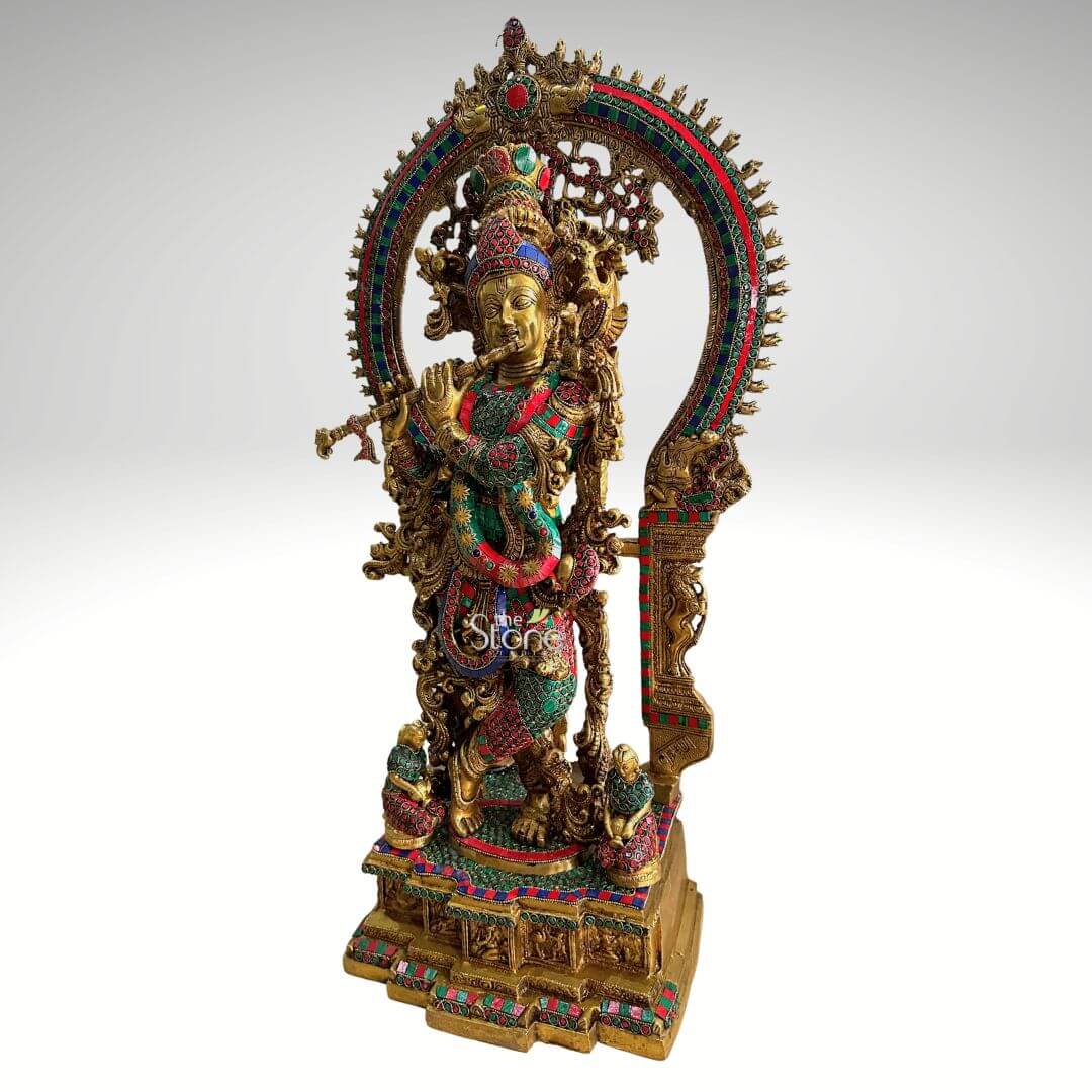 Brass Krishna Statue 32″