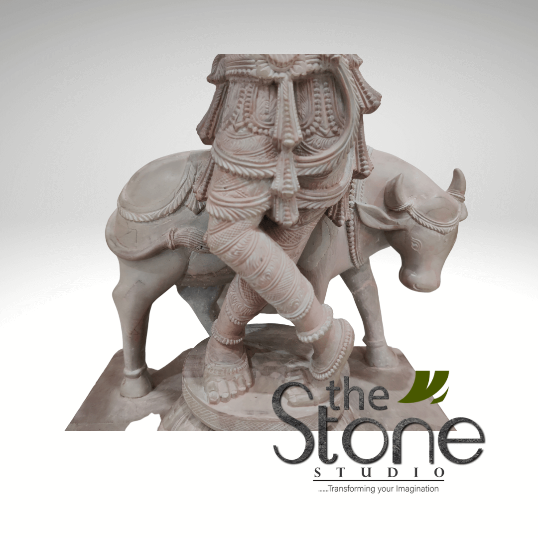 Krishna with cow statue 18″