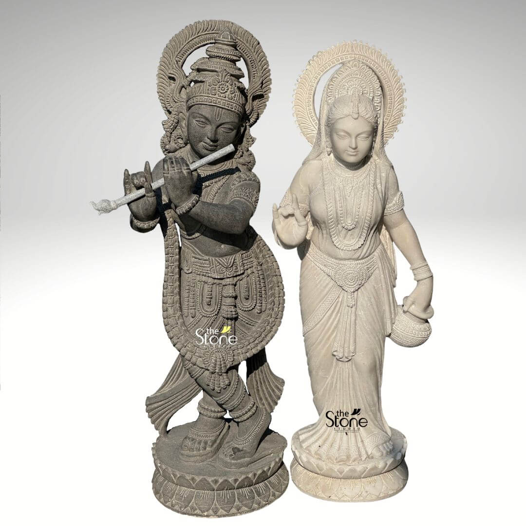Radha Krishna Stone Statue 3.5ft