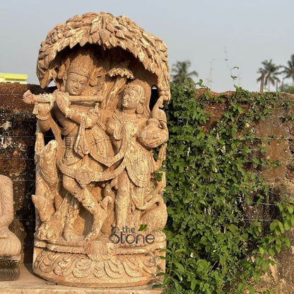 Radha Krishna Sculpture Standing Under A tree 6ft