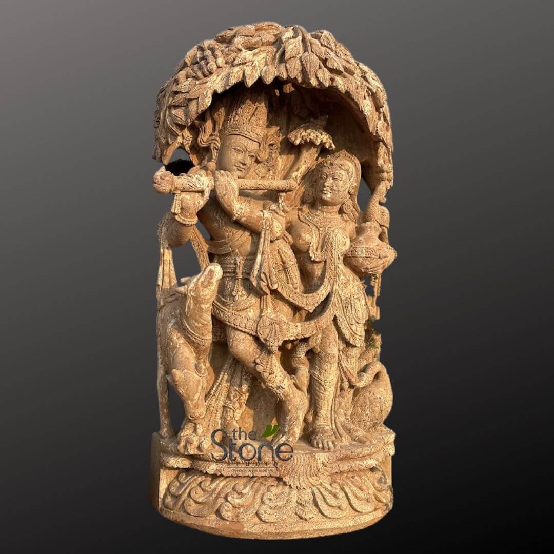 Radha Krishna Sculpture Standing Under A tree 6ft