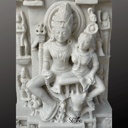 Shiv Parvati Marble Statue 24″