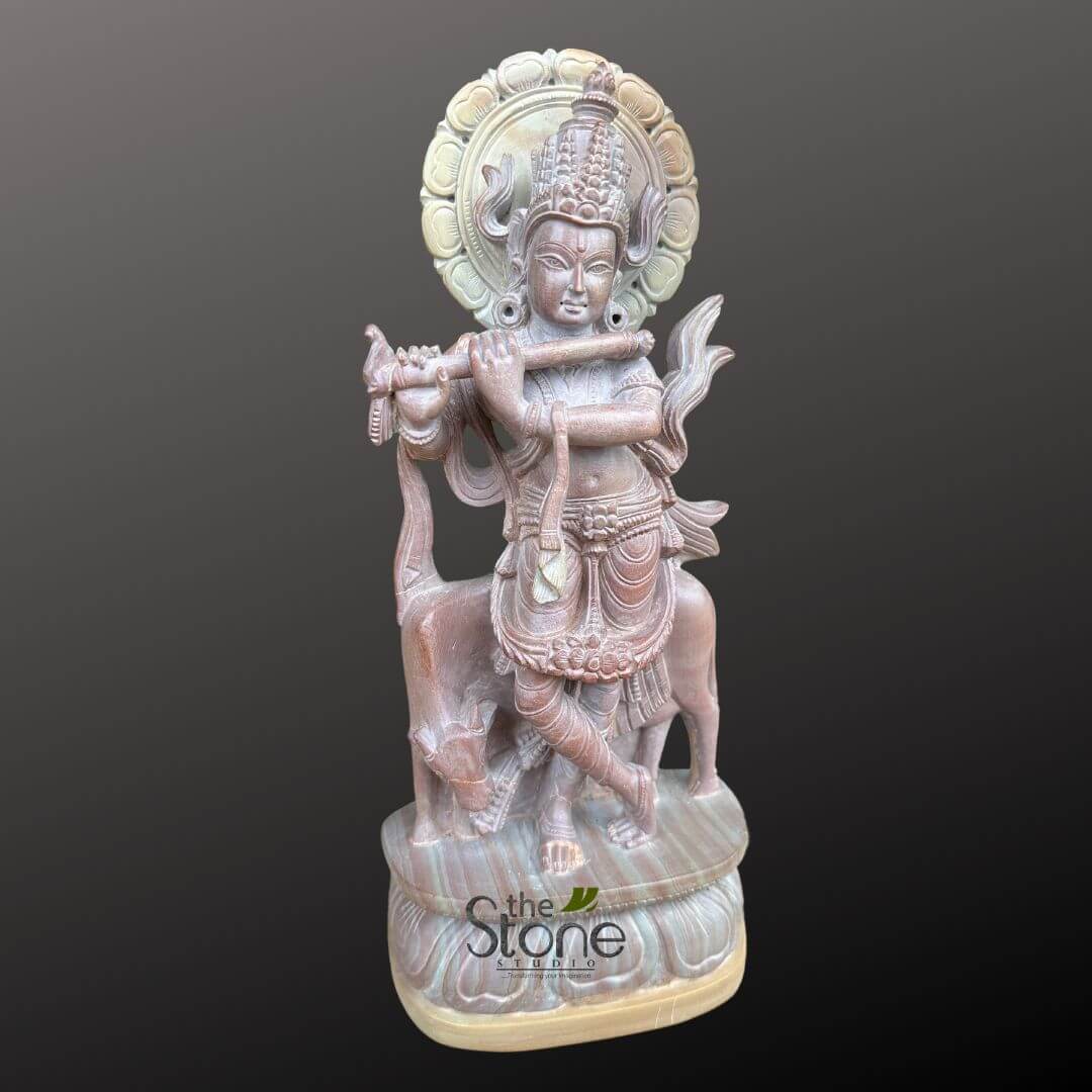 Krishna with Cow Gift Statue 12″