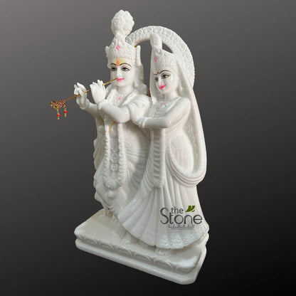 18 inch Marble Radha Krishna Statue