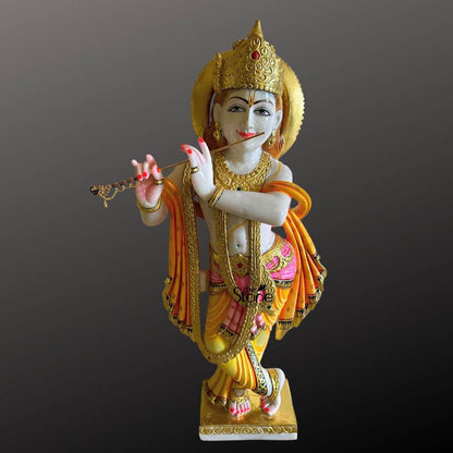 3 Feet Krishna Statue Marble