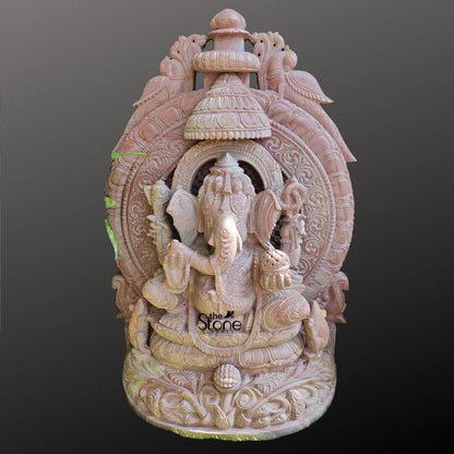 Pink Stone Ganesha Statue For Home 18″