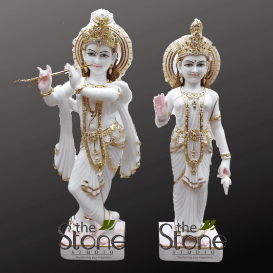 Radha Krishna Marble Murti 36″