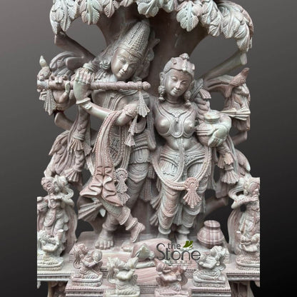 Radha Krishna Statues in Soap Stone 2ft