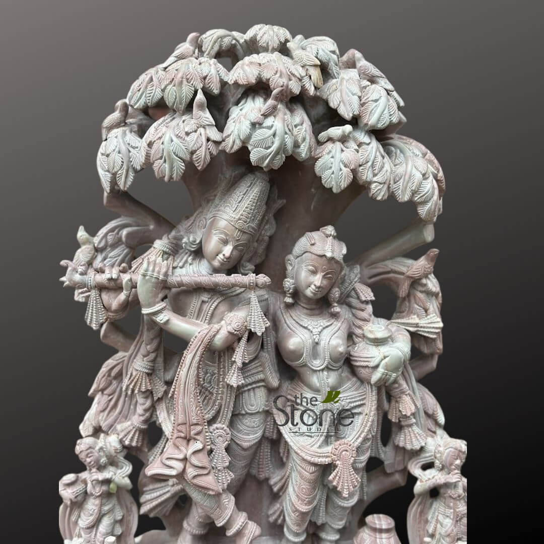 Radha Krishna Statues in Soap Stone 2ft