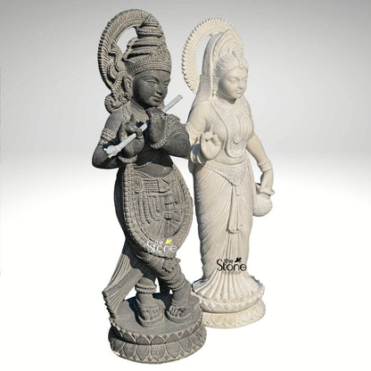 Radha Krishna Stone Statue 3.5ft