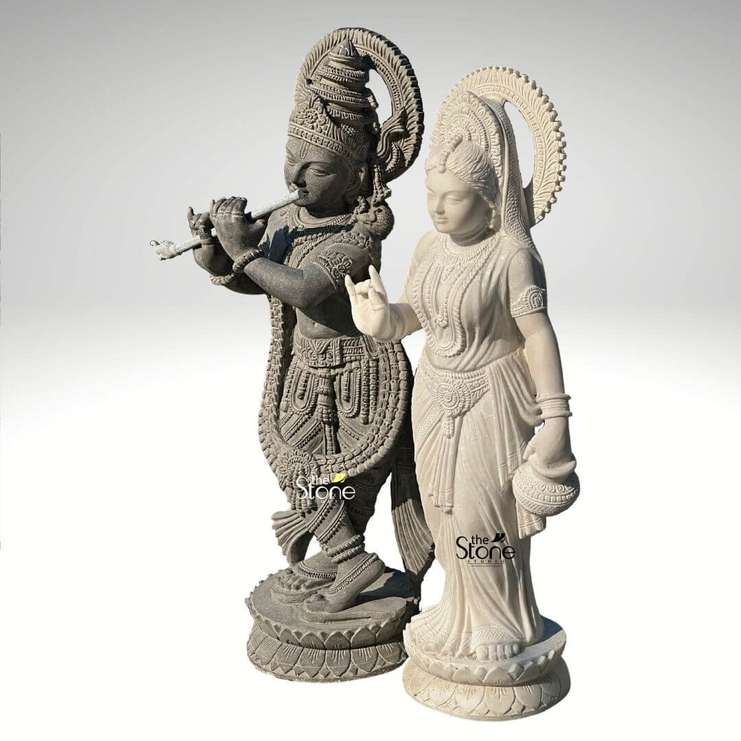Radha Krishna Stone Statue 3.5ft