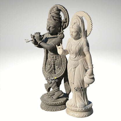 Radha Krishna Stone Statue 3.5ft