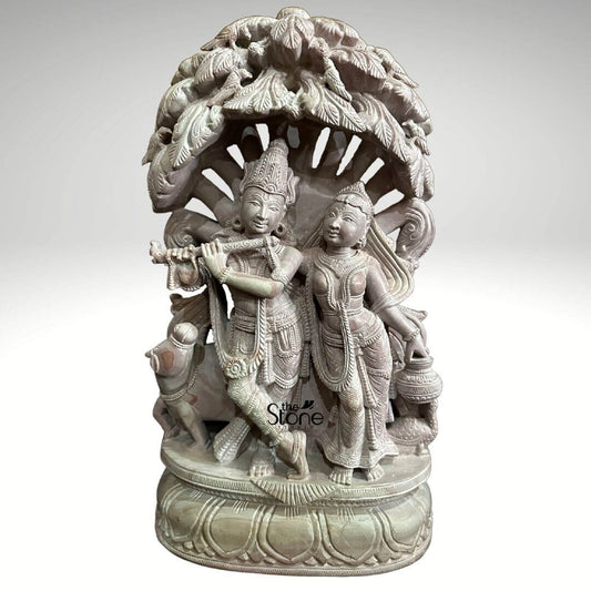 Radha Krishna Stone Murti 18″