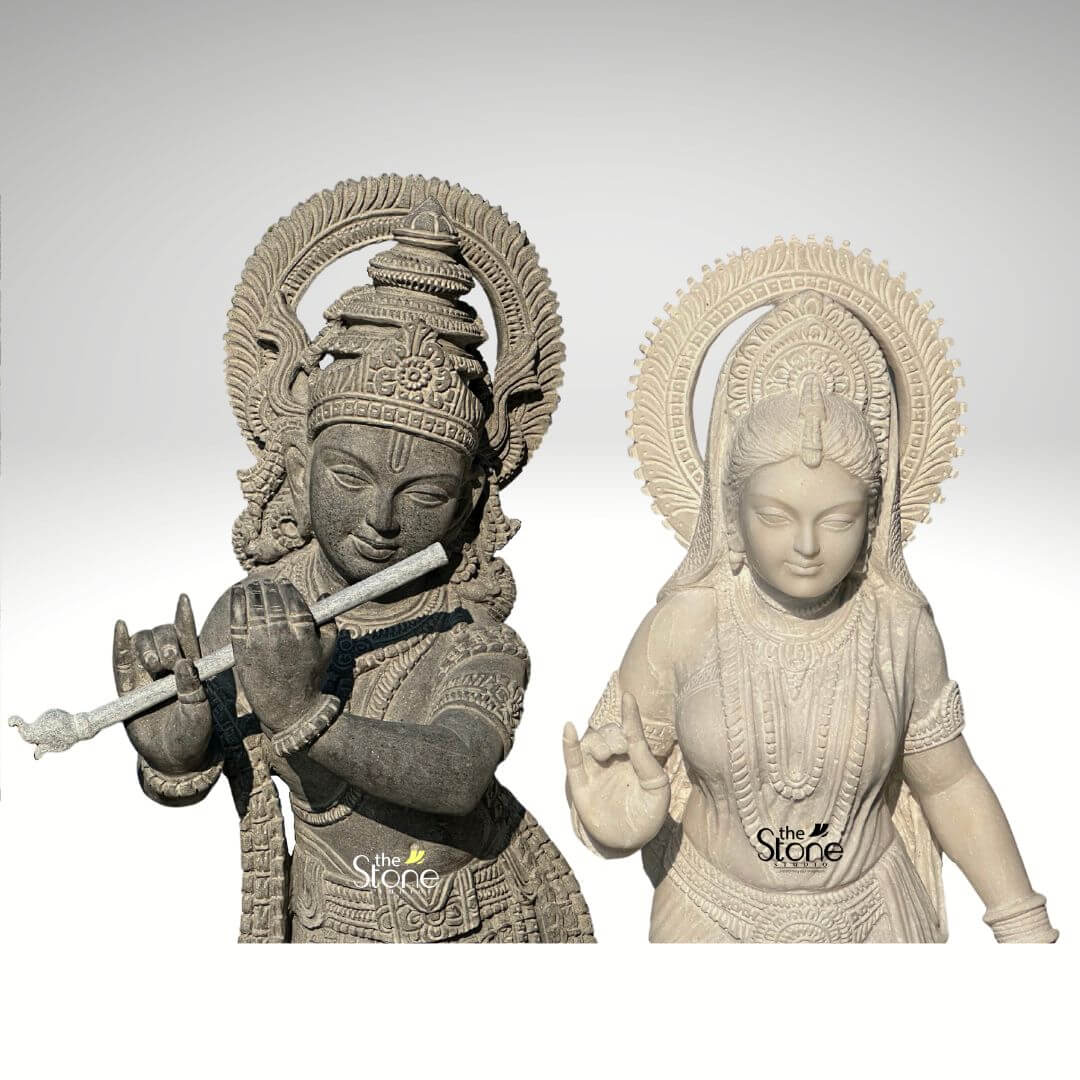 Radha Krishna Stone Statue 3.5ft