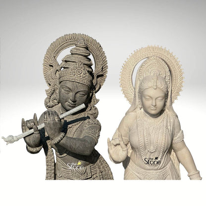 Radha Krishna Stone Statue 3.5ft