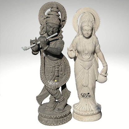 Radha Krishna Stone Statue 3.5ft