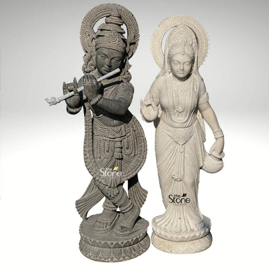 Radha Krishna Stone Statue 3.5ft