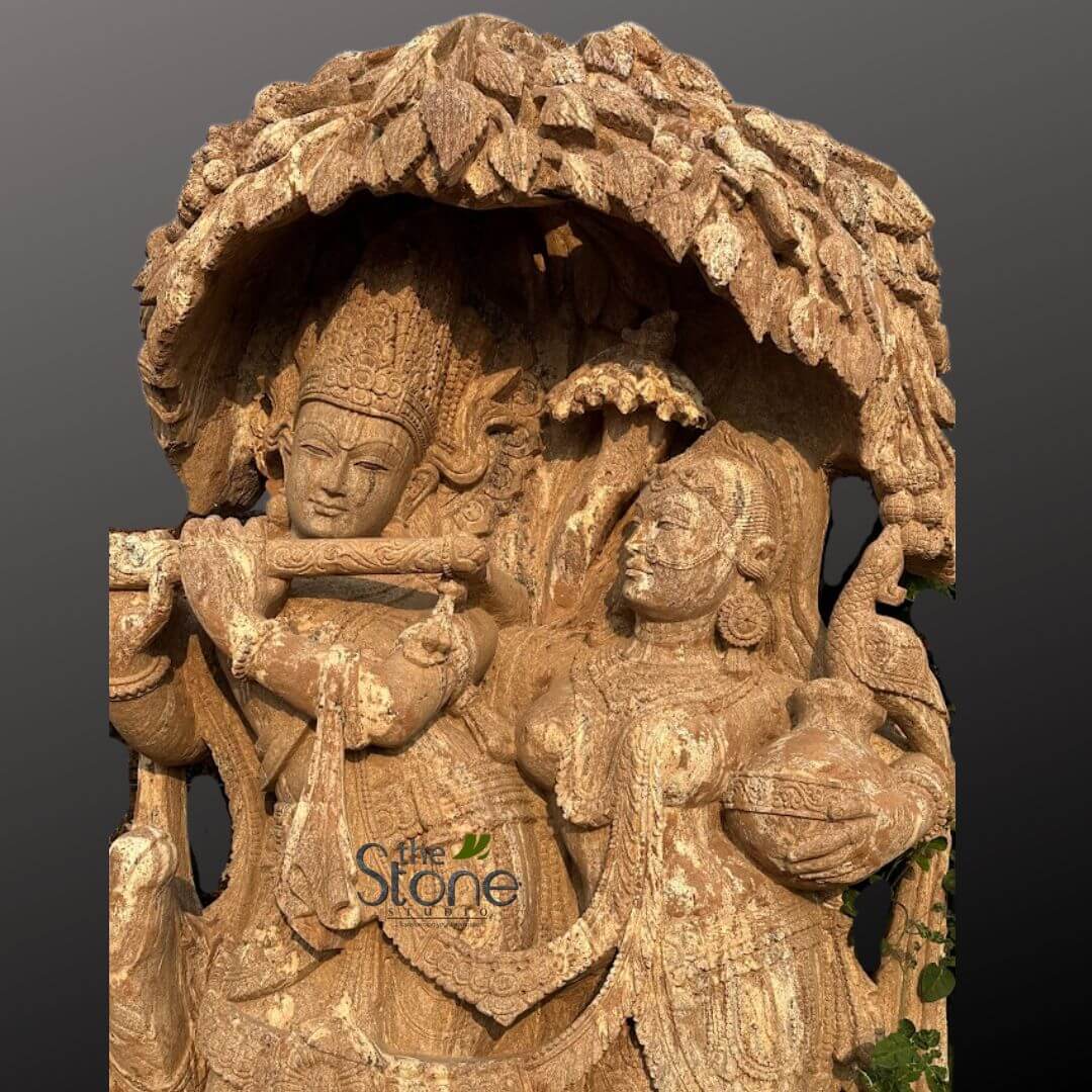 Radha Krishna Sculpture Standing Under A tree 6ft
