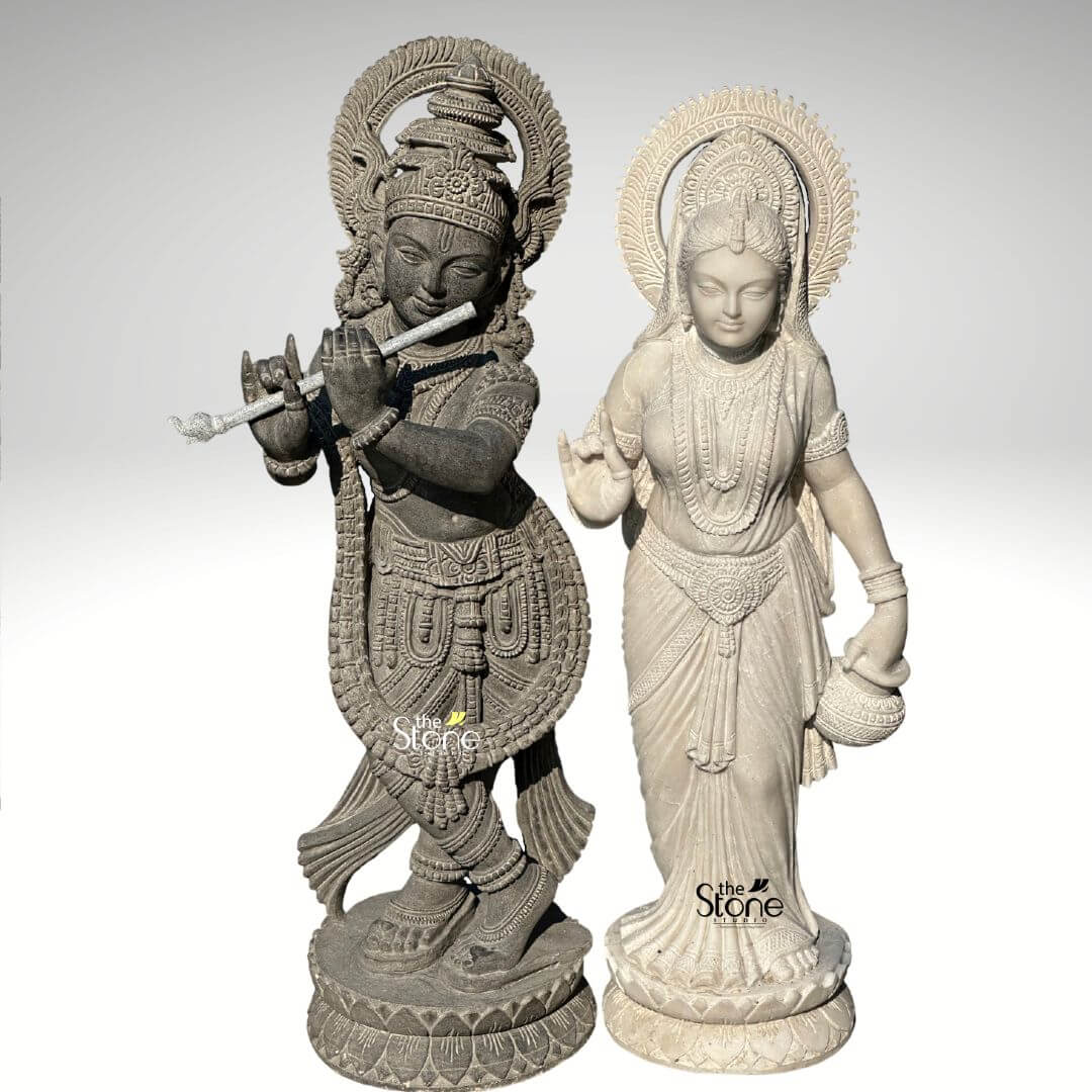 Radha Krishna Stone Statue 3.5ft