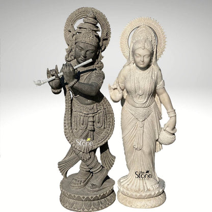Radha Krishna Stone Statue 3.5ft