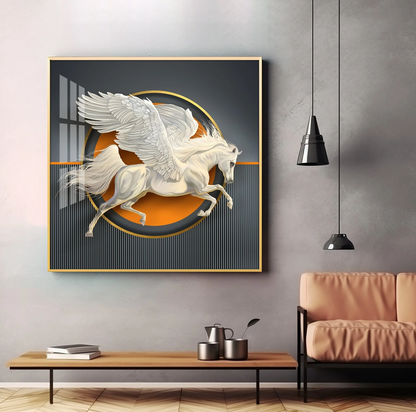 Flying Horse Business Success Premium Acrylic Square Wall Art