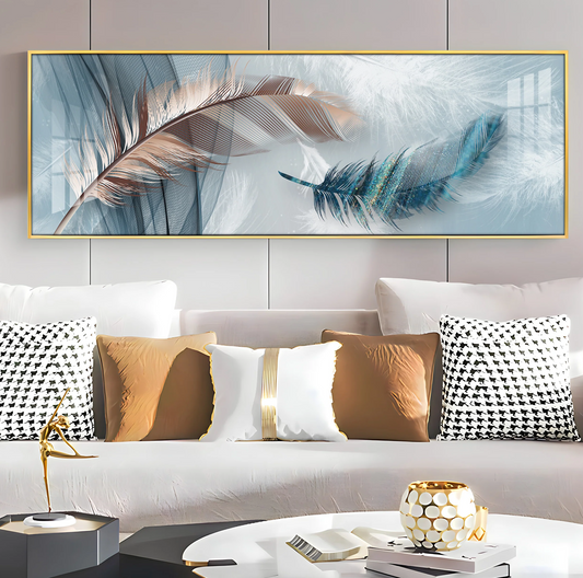 Mesmerising Feathers Premium Acrylic Horizontal Wall Art
