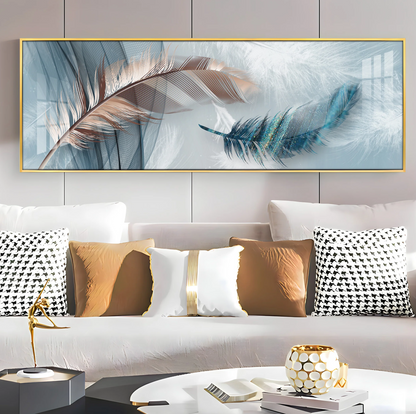 Mesmerising Feathers Premium Acrylic Horizontal Wall Art