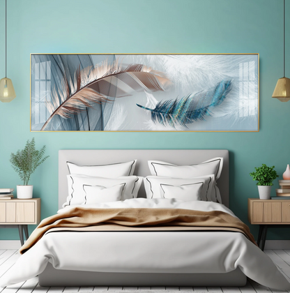 Mesmerising Feathers Premium Acrylic Horizontal Wall Art